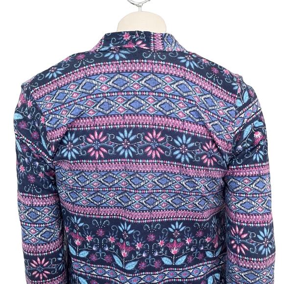 AGNES & DORA Bohemian Printed Open Duster Cardigan with Pockets SZ 8 - Picture 6 of 11